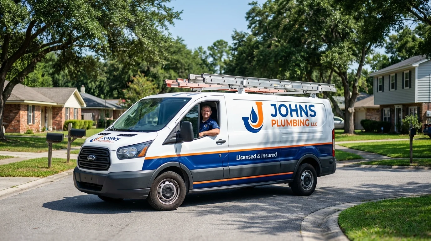 Johns Plumbing LLC service van in Spanish Fork, UT