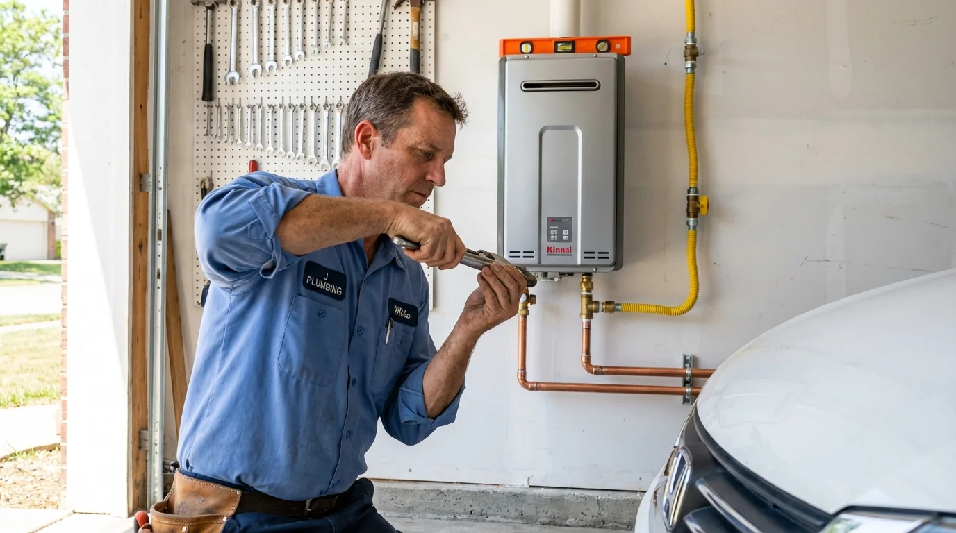 Tankless water heater installation by a Johns Plumbing LLC plumber in Spanish Fork